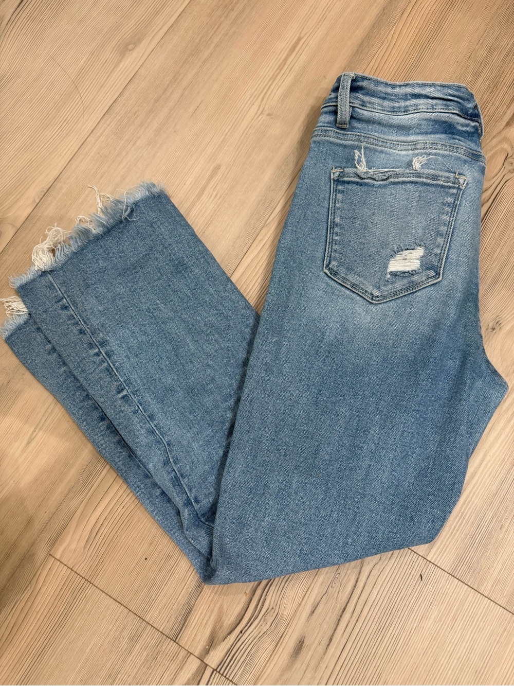 Flying Monkey Light Blue Distressed Straight-Leg Jeans